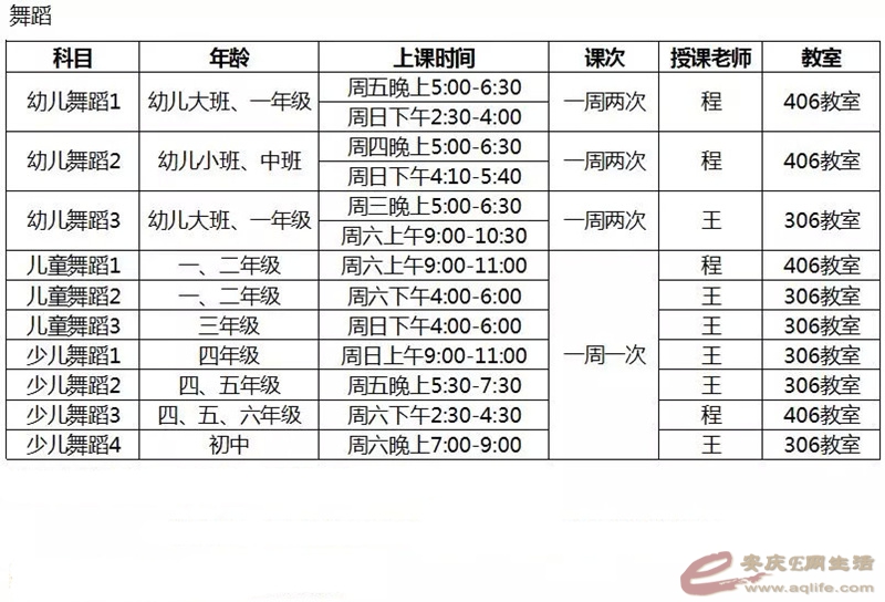 安庆市青少年宫2019年春季全专业课程部署