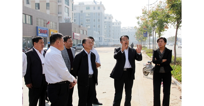 赵东升，汲进梅，董学琛、岳耀寅督导检查汶上县“三城”同创工作开展情况