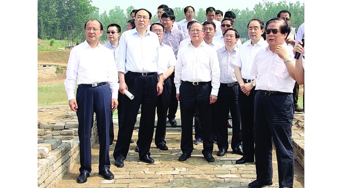 国家文化部部长蔡武、国家文物局局长励小捷视察汶上县南旺枢纽遗址保护和申遗工作